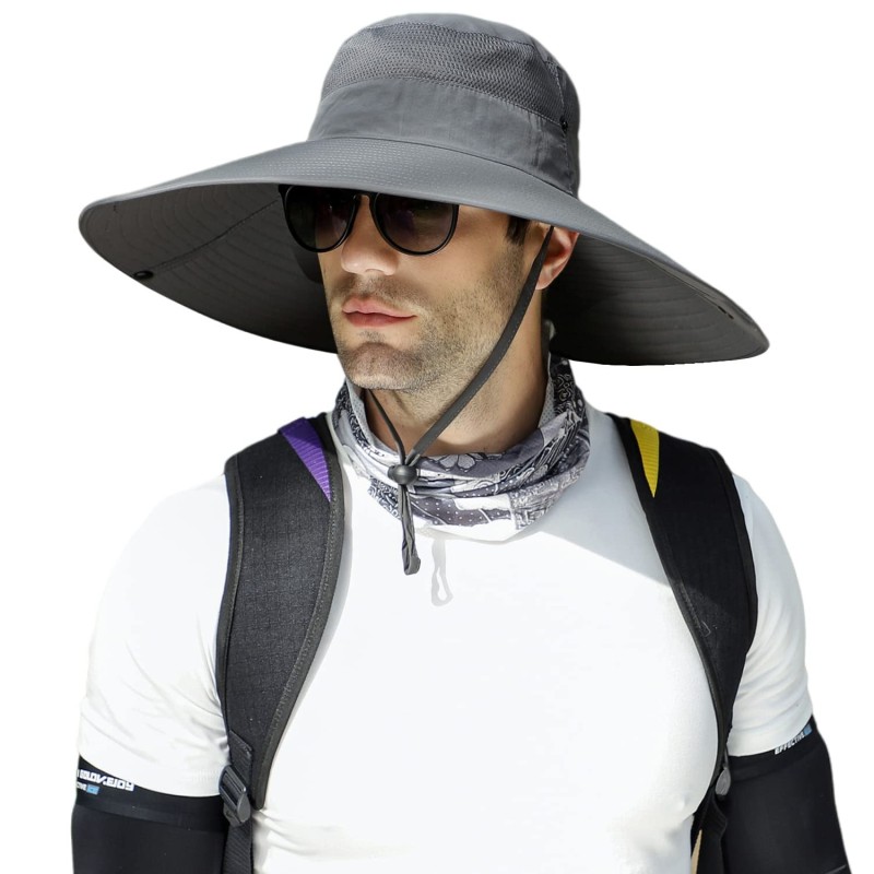 HUAMULAN 6 inch wide brim unisex bucket hat for fishing hiking camping