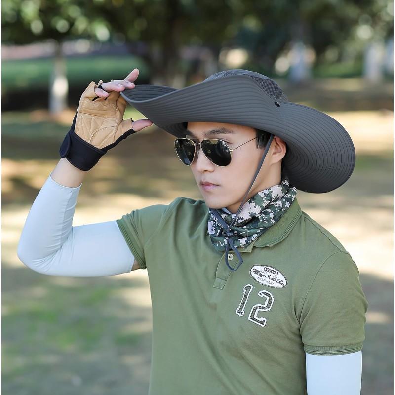 HUAMULAN 6 inch wide brim unisex bucket hat for fishing hiking camping