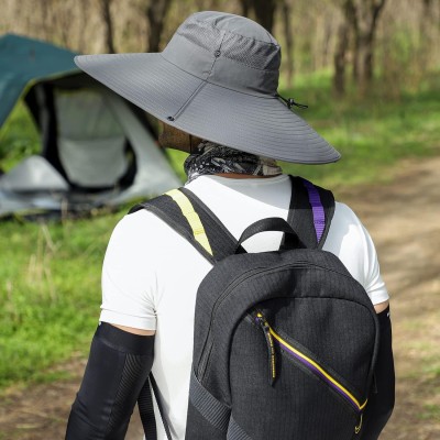 HUAMULAN 6 inch wide brim unisex bucket hat for fishing hiking camping