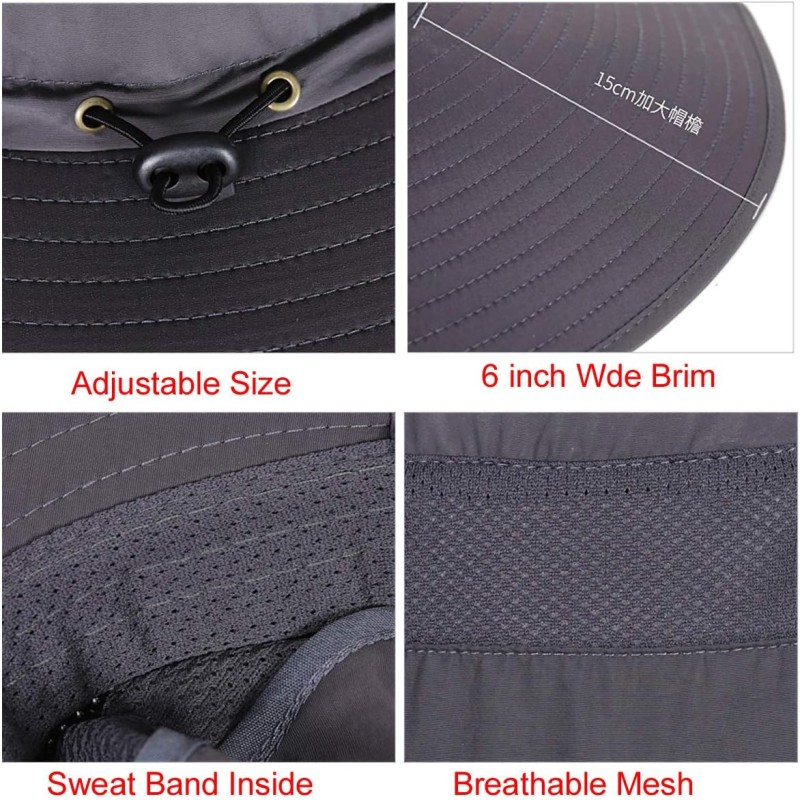 HUAMULAN Unisex Foldable Wide Brim Bucket Sun Hat for Fishing Hiking