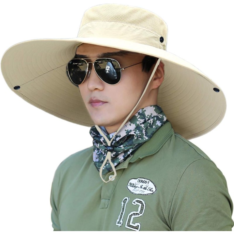 HUAMULAN Super Wide Brim Bucket Hat HUAMULAN 6-inch wide brim bucket hat for outdoor sun protection