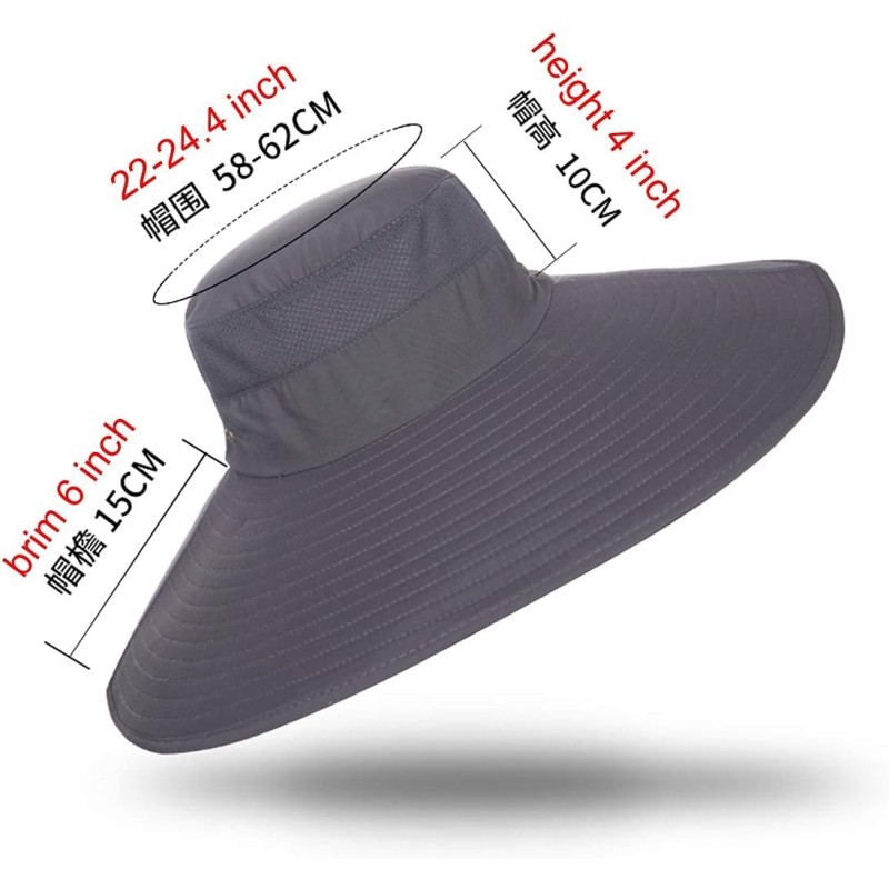 HUAMULAN Super Wide Brim Bucket Hat HUAMULAN 6-inch wide brim bucket hat for outdoor sun protection