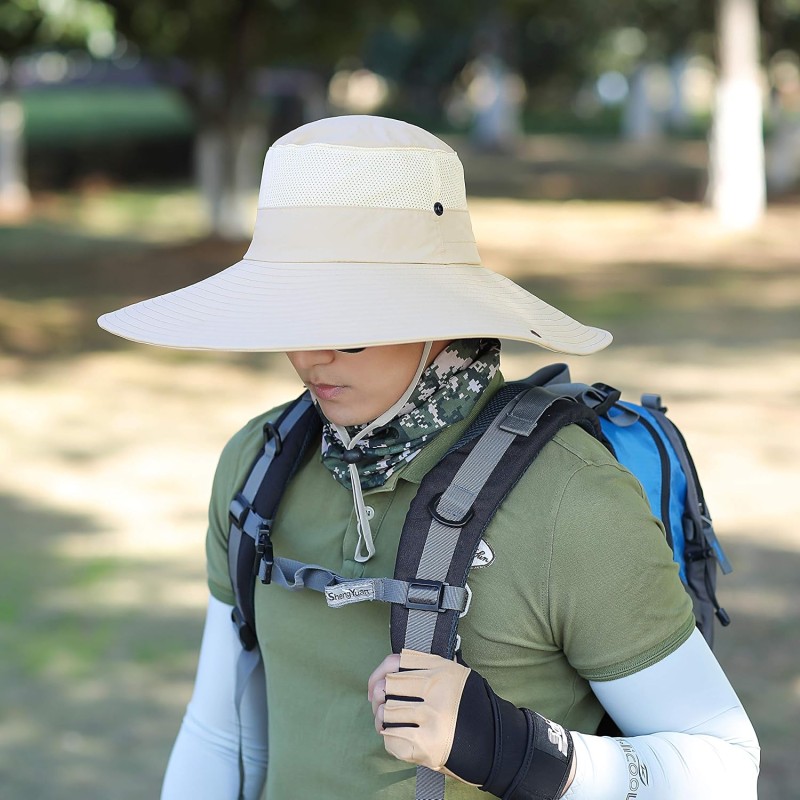 HUAMULAN Super Wide Brim Bucket Hat HUAMULAN 6-inch wide brim bucket hat for outdoor sun protection