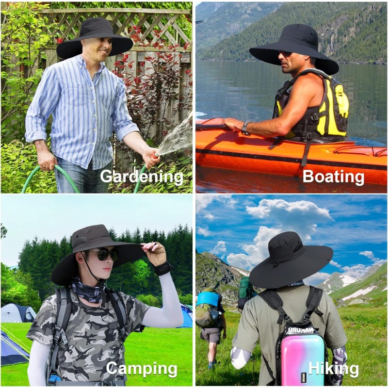 6 inch wide brim unisex sun protection bucket hat for hiking beach fishing
