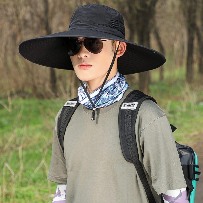 6 inch wide brim unisex sun protection bucket hat for hiking beach fishing