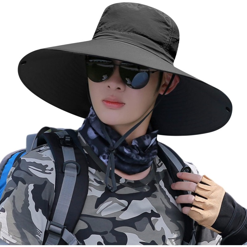 6 inch wide brim unisex sun protection bucket hat for hiking beach fishing