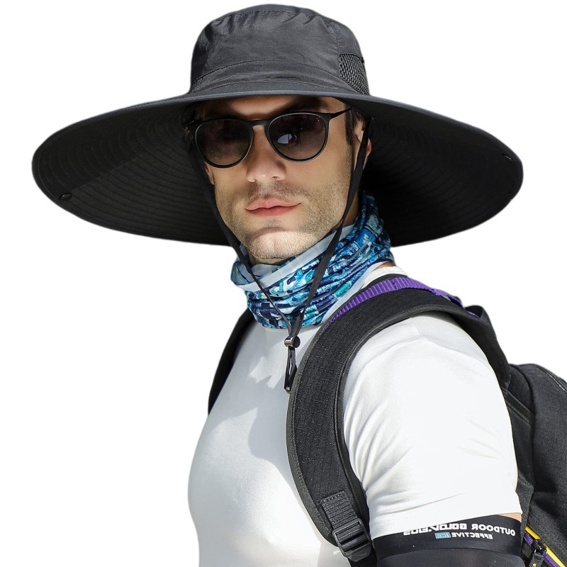 6 inch wide brim unisex sun protection bucket hat for hiking beach fishing