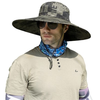 Unisex UPF 50+ Foldable Wide Brim Bucket Hat for Outdoor Sun Protection