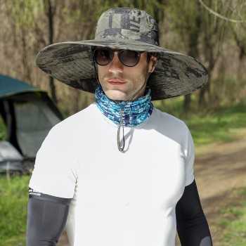 Unisex UPF 50+ Wide Brim Bucket Hat Foldable Sun Protection for Hiking Beach Fishing Outdoor