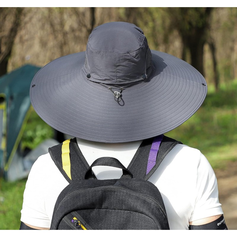 Unisex wide brim sun protection water repellent hat for hiking beach fishing