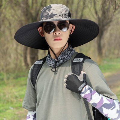 Unisex wide brim UV protection foldable summer sun hat for hiking fishing beach garden