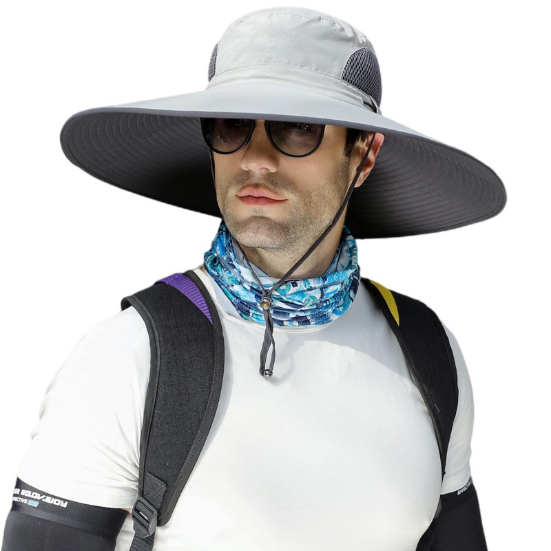 HUAMULAN 6 HUAMULAN 6 inch wide brim unisex water repellent bucket sun hat