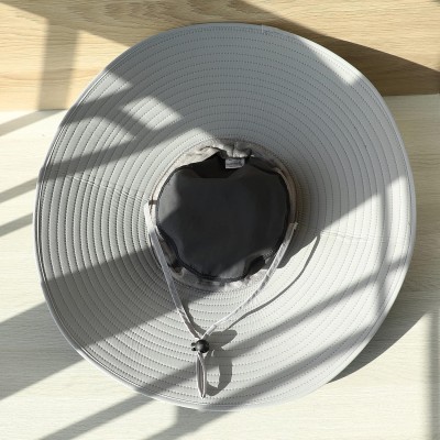 HUAMULAN dark gray unisex bucket hat with 6 inch wide brim for outdoor use