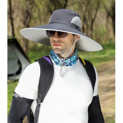HUAMULAN dark gray unisex bucket hat with 6 inch wide brim for outdoor use