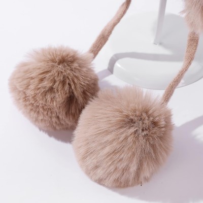 Women's Peruvian Ear Flap Beanie with 3 Pom Poms Fleece Lined Ski Hat