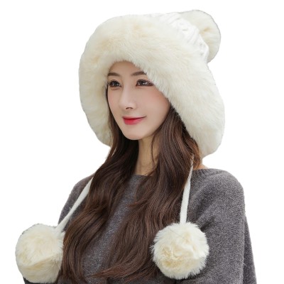 Women’s Peruvian Winter Beanie with Ear Flaps and Pom Poms