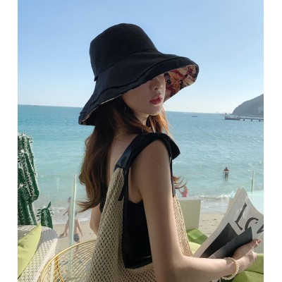 HUAMULAN Women's Summer Sun Hat for Beach & Travel HUAMULAN Women's Reversible Wide Brim UV Protection Foldable Beach Sun Hat