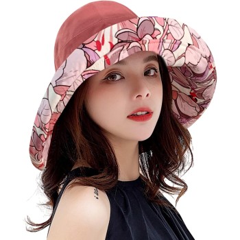 Women’s Summer Floral Wide Brim Sun Hat Wired Edge Reversible Foldable UV Protection Beach Travel Hat Women’s Summer Floral Wide Brim Sun Hat Wired Edge Reversible Foldable UV Protection Beach Travel Hat