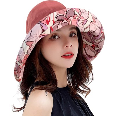 Women’s Floral Wide Brim UV Protection Sun Hat Women’s Summer Floral Wide Brim Reversible Foldable Sun Hat for Beach Travel