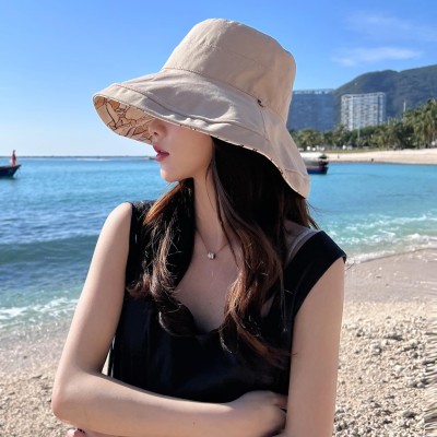 HUAMULAN Reversible Foldable Summer Sun Hat for Beach & Travel HUAMULAN Women's Wide Brim UV Protection Foldable Beach Travel Sun Hat