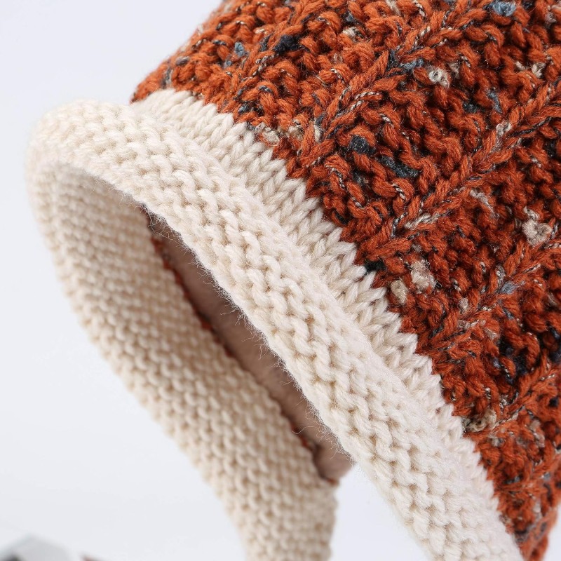 Reddish Brown Peruvian Knit Ear Flap Beanie Reddish Brown Women’s Peruvian Knit Ear Flap Beanie with Pom Poms