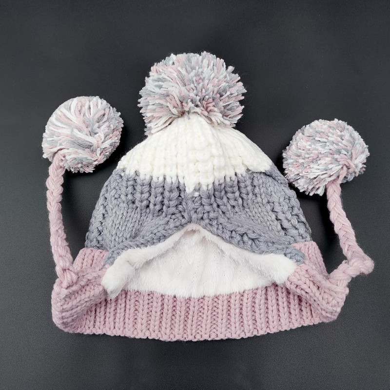 Women's Winter Peruvian Ear Flap Beanie Lakeblue Beige Women's Lakeblue Beige Peruvian Ear Flap Beanie with 3 Pom Poms