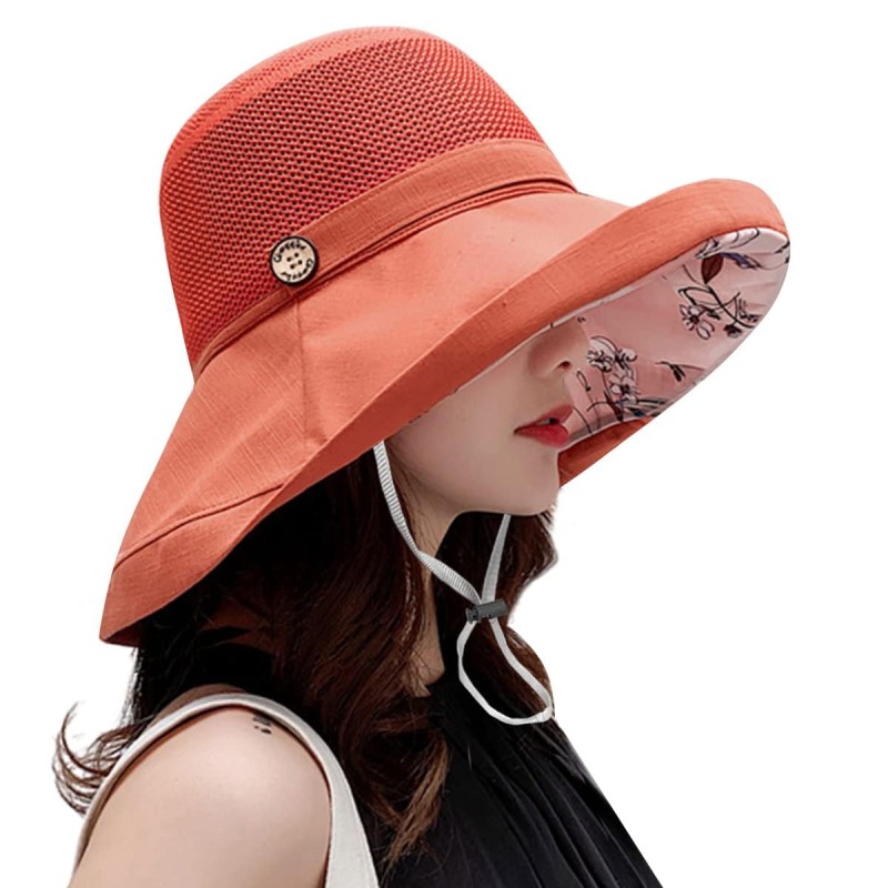 Women’s wide brim sun hat with mesh crown and UV protection