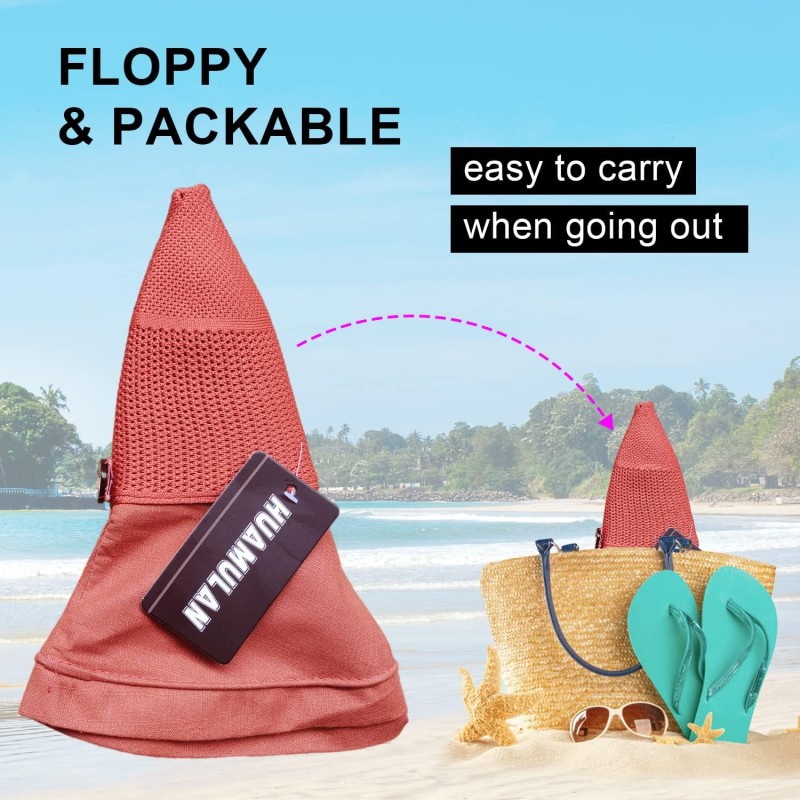 Women’s wide brim sun hat with mesh crown and UV protection