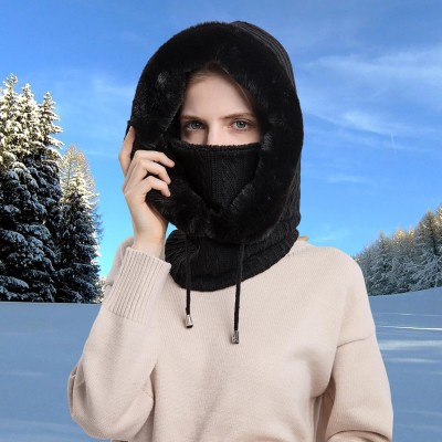 HUAMULAN Women's Winter 3-in-1 Fleece Balaclava Set HUAMULAN Women's 3-in-1 Fleece Balaclava Beanie Ski Mask Set