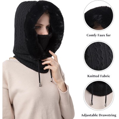 HUAMULAN Women's Winter 3-in-1 Fleece Balaclava Set HUAMULAN Women's 3-in-1 Fleece Balaclava Beanie Ski Mask Set