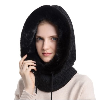 HUAMULAN Women's Winter 3-in-1 Fleece Balaclava Beanie Ski Mask Neck Scarf Set
