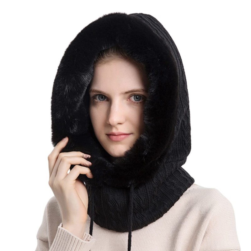 HUAMULAN Women's Winter 3-in-1 Fleece Balaclava Set HUAMULAN Women's 3-in-1 Fleece Balaclava Beanie Ski Mask Set