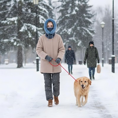 HUAMULAN Women Winter 3-in-1 Balaclava Beanie Ski Hat Blue HUAMULAN Women's Blue 3-in-1 Balaclava Beanie Ski Hat Set