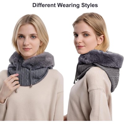HUAMULAN Women's 3-in-1 Winter Balaclava Ski Mask Grey HUAMULAN Women's Grey 3-in-1 Winter Balaclava Ski Mask Fleece Beanie Neck Scarf