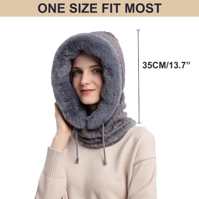HUAMULAN Women's 3-in-1 Winter Balaclava Ski Mask Grey HUAMULAN Women's Grey 3-in-1 Winter Balaclava Ski Mask Fleece Beanie Neck Scarf
