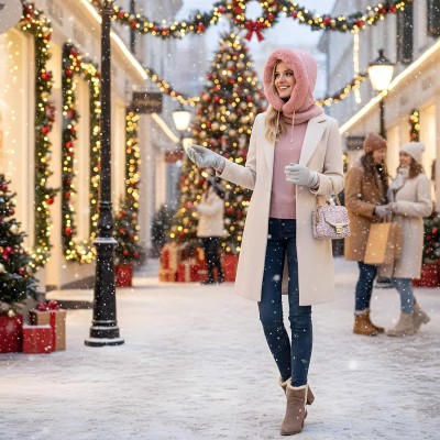 HUAMULAN 3-in-1 Winter Balaclava Ski Mask Pink HUAMULAN Women's Pink 3-in-1 Winter Balaclava Fleece Beanie Ski Mask