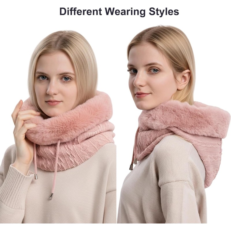HUAMULAN 3-in-1 Winter Balaclava Ski Mask Pink HUAMULAN Women's Pink 3-in-1 Winter Balaclava Fleece Beanie Ski Mask