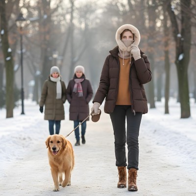 HUAMULAN Women's 3-in-1 Winter Balaclava Khaki HUAMULAN Women's 3-in-1 Winter Balaclava Khaki Ski Snow Fleece Set