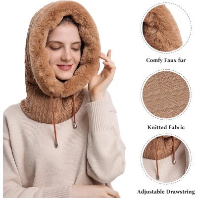 HUAMULAN Women's 3-in-1 Balaclava Winter Set HUAMULAN women's winter 3-in-1 balaclava set with faux fur for ski and snow