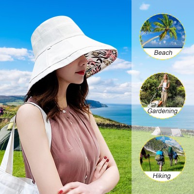 Women's Reversible Wide Brim UV Protection Sun Hat for Outdoor Activities