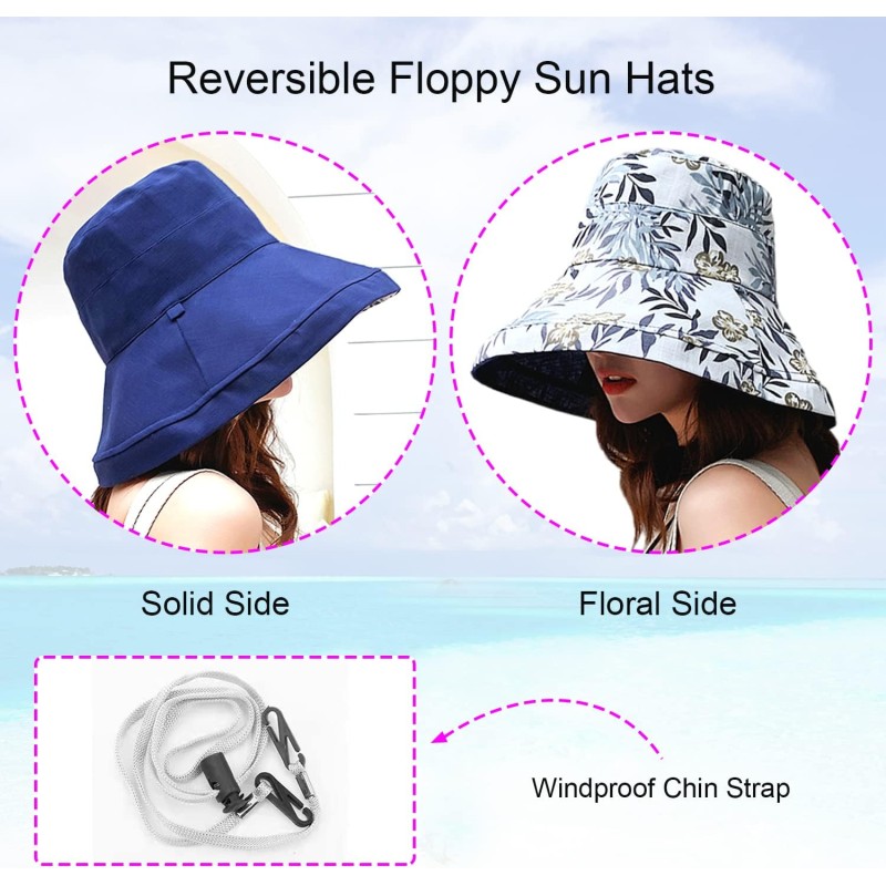 Women's Reversible Wide Brim UV Protection Sun Hat Women's reversible wide brim sun hat with chin strap for UV protection