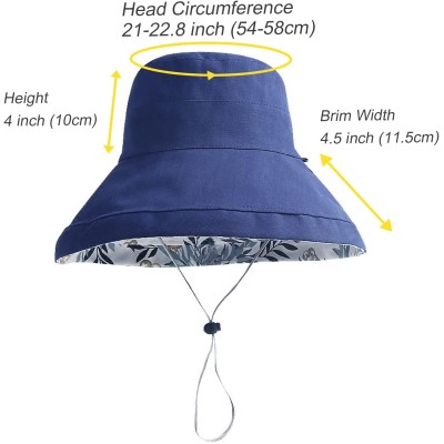 Women's Reversible Wide Brim UV Protection Sun Hat Women's reversible wide brim sun hat with chin strap for UV protection