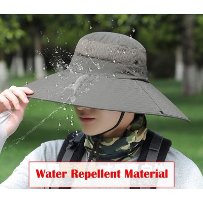 6 Inch Wide Brim Sun Protection Unisex Bucket Hat Light Gray Light Gray Unisex Bucket Hat with 6 Inch Wide Brim for Sun Protection