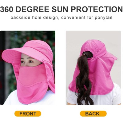 Women Wide Brim Sun Hat with Detachable Face Mask Women's wide brim sun hat with detachable face mask and neck flap