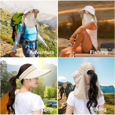 Women's Wide Brim Sun Hat with Detachable Face Mask Women's wide brim sun hat with detachable face mask and neck flap