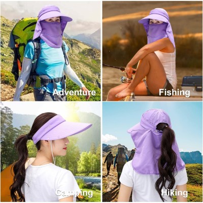 Women’s Wide Brim Sun Hat with Detachable Face Mask Women's wide brim sun hat with detachable face mask and neck flap for UV protection