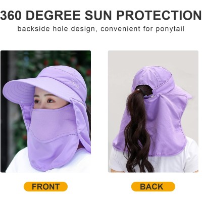 Women’s Wide Brim Sun Hat with Detachable Face Mask Women's wide brim sun hat with detachable face mask and neck flap for UV protection