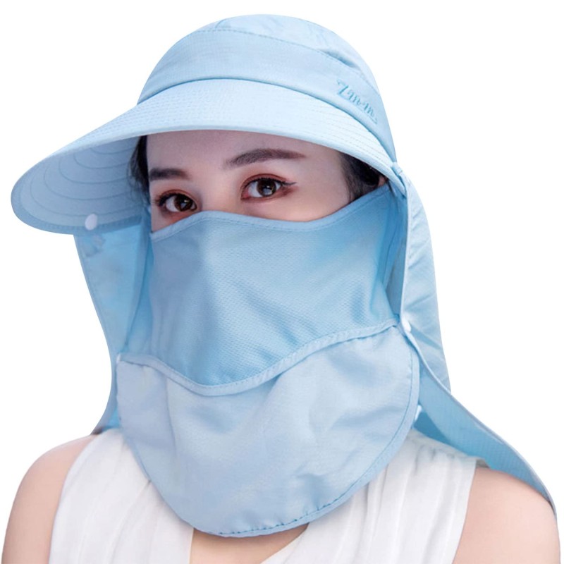 Women's Wide Brim Sun Hat UV Protection Detachable Face Mask Women's Wide Brim Sun Hat with UV Protection and Detachable Face Mask