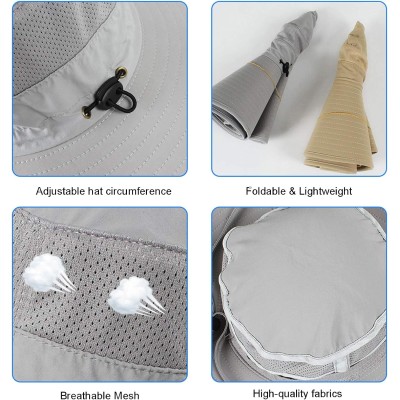 HUAMULAN Unisex D3 Light Gray Wide Brim Sun Bucket Hat HUAMULAN Unisex 6