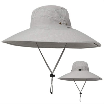 HUAMULAN Unisex D3 Light Gray Wide Brim Sun Bucket Hat HUAMULAN Unisex 6